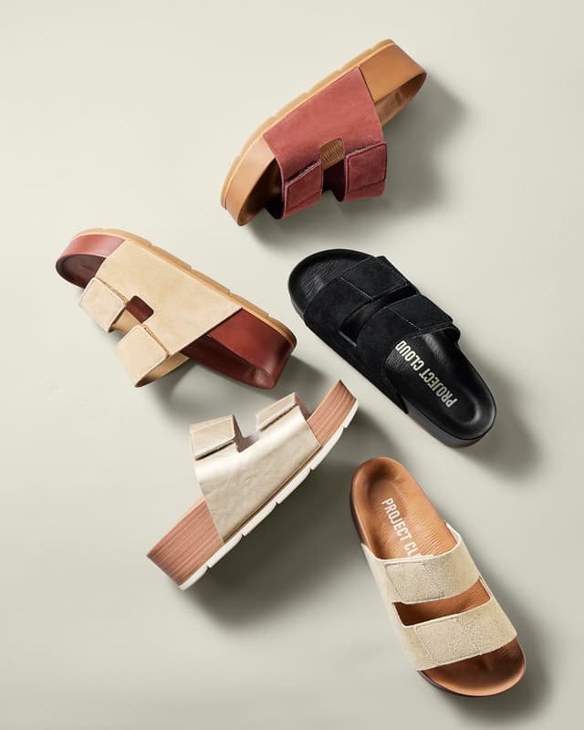 Detalle de Project Cloud 100% Genuine Leather Platform Wedge Sandals for Women with Plush, Soft Footbed