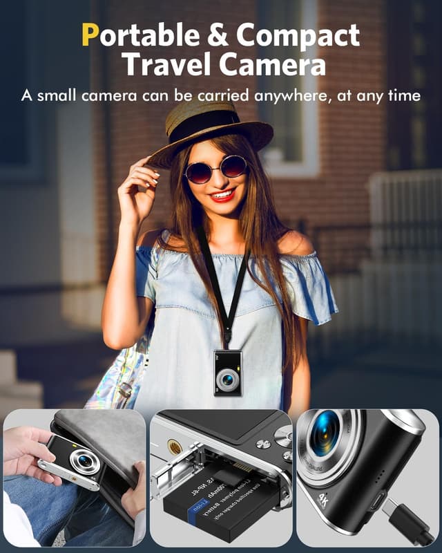 Thumbnail 6 de Appareil photo numérique 48 MP 4K pro débutant