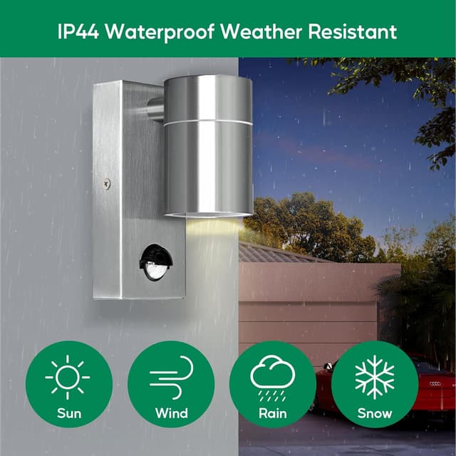 Detalle de Kerry motion sensor wall lights IP44