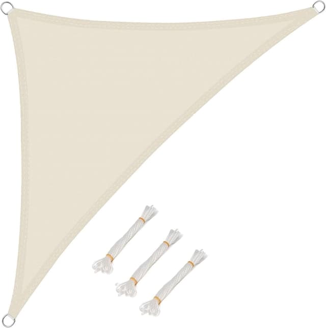 Detalle de WOLTU Voile d’ombrage triangulaire 3x3x4,25 m crème, imperméable et anti-UV