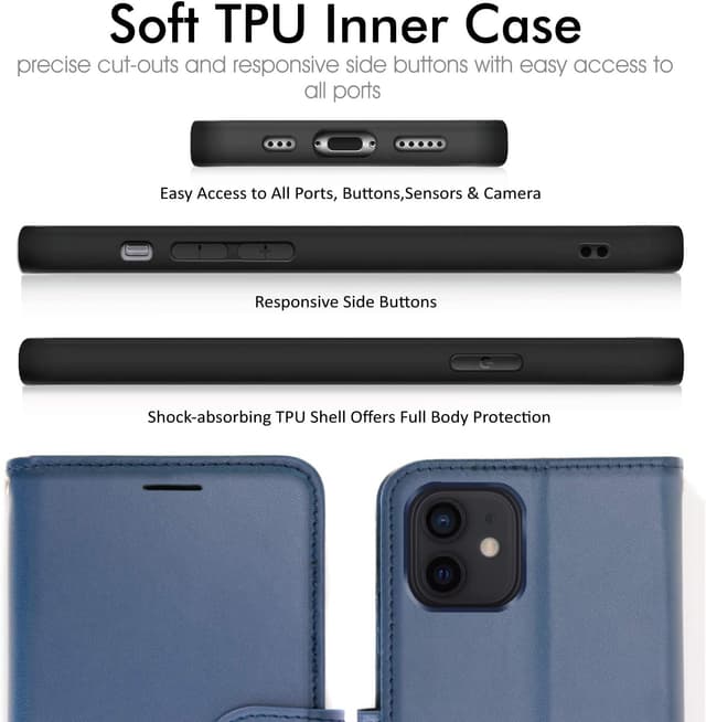 Detalle 1 de TECHGEAR iPhone 12 leather wallet case