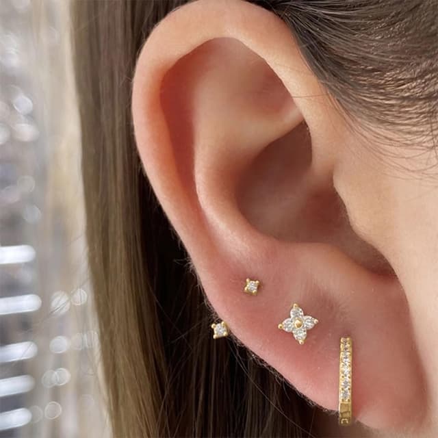 Thumbnail 3 de CERSLIMO 3 Paar Ohrringe Set Mehrere Ohrlöcher