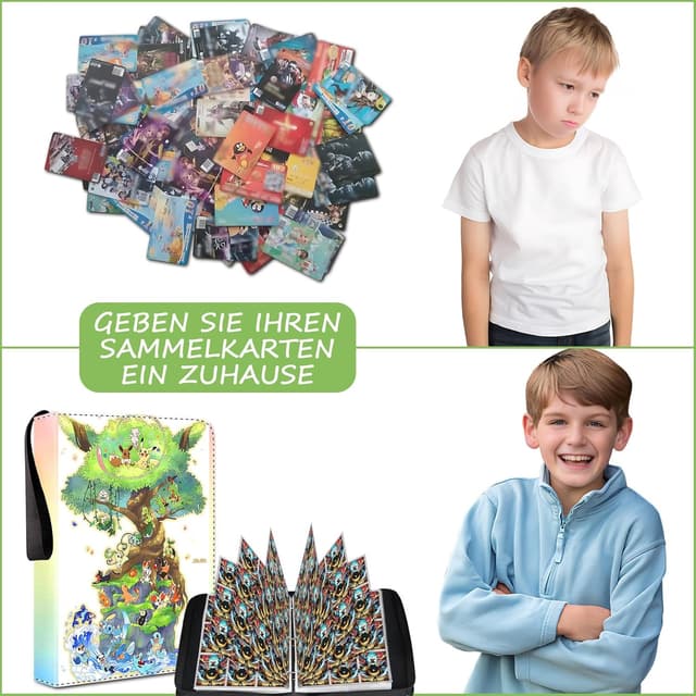 Detalle de Sammelalbum Groß für Karten – 50 Seiten, Kapazität für 900 Karten, wasserfester 9-Pocket-Ordner