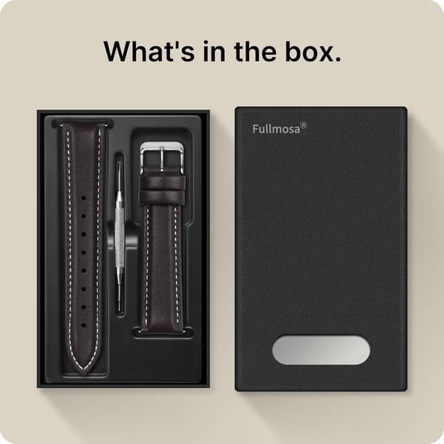 Thumbnail 5 de Fullmosa Cinturino in Pelle 22mm Marrone Scuro