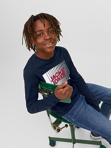 Thumbnail 6 de JACK & JONES Jjecorp Logo Tee LS Azul Marino para Niños 🌊