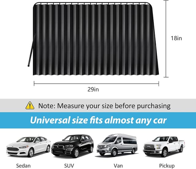 Detalle 2 de XCBYT Magnetic Car Window Privacy Curtains (Set of 2) — 99% Light Blocking
