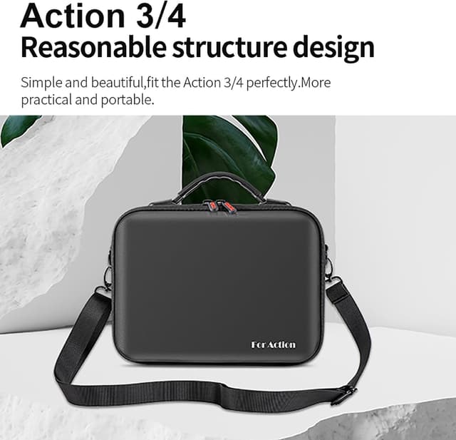 Detalle 2 de xocome Tragetasche für DJI Osmo Action 5 (kompatibel mit Action 4/3) – PU-Leder Umhängetasche inkl. Schultergurt