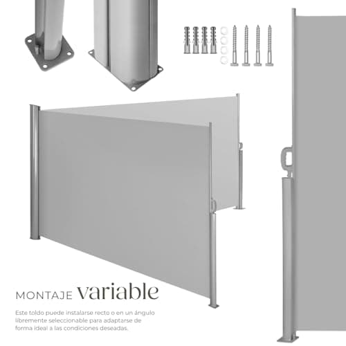 Thumbnail 2 de tectake® Toldo Lateral Retráctil ☀️ 200x600 cm Gris