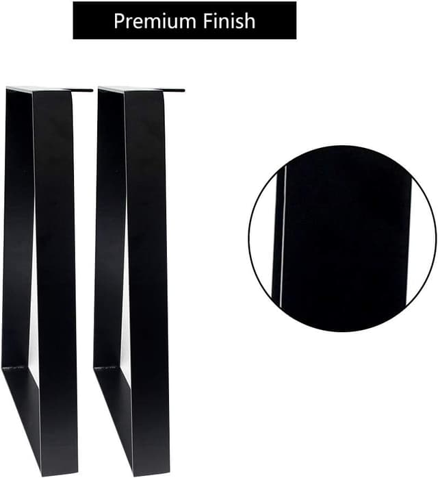 Detalle de Signstek 16 inch black metal table legs (40cm) — modern DIY trapezoidal furniture legs