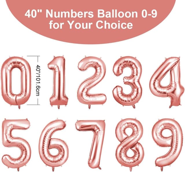 Thumbnail 2 de OFFCUP Globo Número 9 101 cm oro rosa