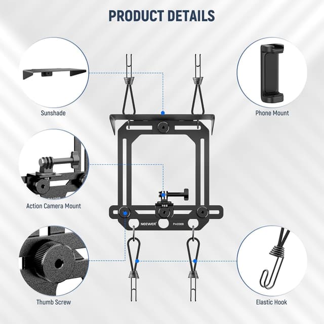 Detalle de NEEWER Zaunhalterung mit Sonnenschutz (PA036B) für Smartphone & Action-Kamera