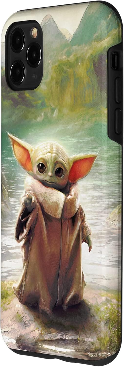 Detalle 2 de Coque Star Wars Grogu pour iPhone 11 Pro Max – Entraînement à l’utilisation de la Force Jedi (coque en polycarbonate + TPU)