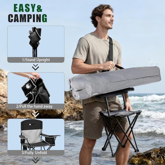 Thumbnail 5 de XMT Extra Wide Folding Camping Chair, 450 lb