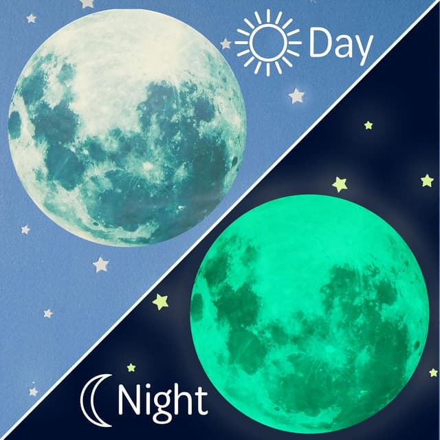 Thumbnail 3 de Paraboo Luna fluorescente 30 cm adesivo per cameretta 🌙