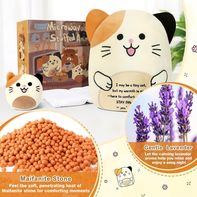 Thumbnail 5 de Plush Cat Weighted Microwave Heat Pad 60–120s