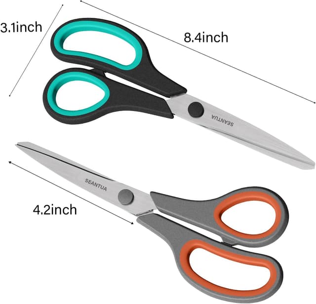 Detalle 2 de Scissors 3 Pack – 8 inch multipurpose heavy-duty stainless steel scissors with easy-grip handles