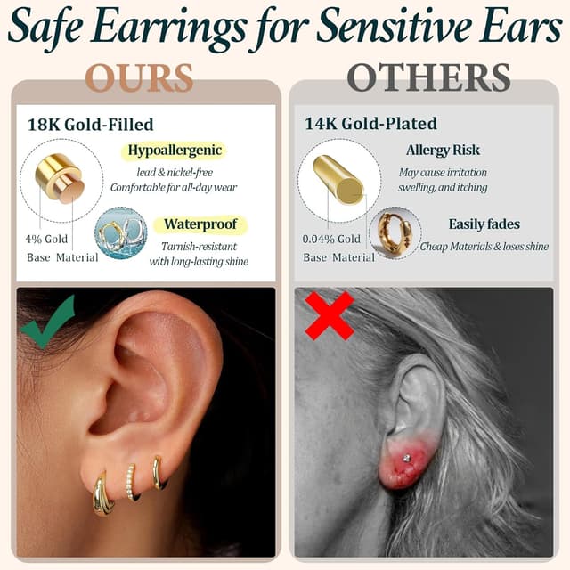 Thumbnail 3 de Poxtex Huggie Hoop Earrings 8mm