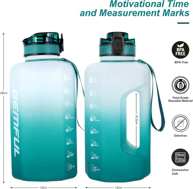 Detalle 2 de GEMFUL 2,2-l-Trinkflasche mit Zeitmarkierung