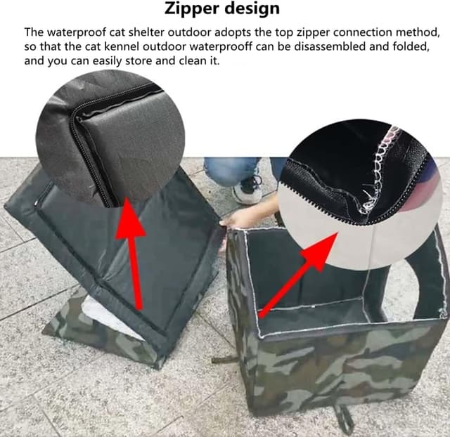 Detalle 1 de MUYYIKA Foldable Winter Warm Oxford Cat Shelter – Waterproof outdoor dog & cat house