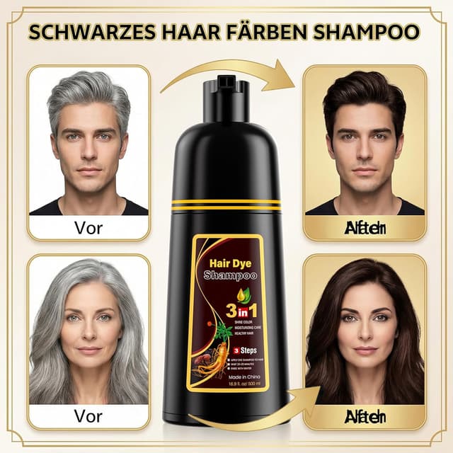 Detalle 2 de JUANCHI Dunkelbraunes Haarfärbeshampoo für graues Haar (500 ml) – ammoniakfreie DIY-Färbung