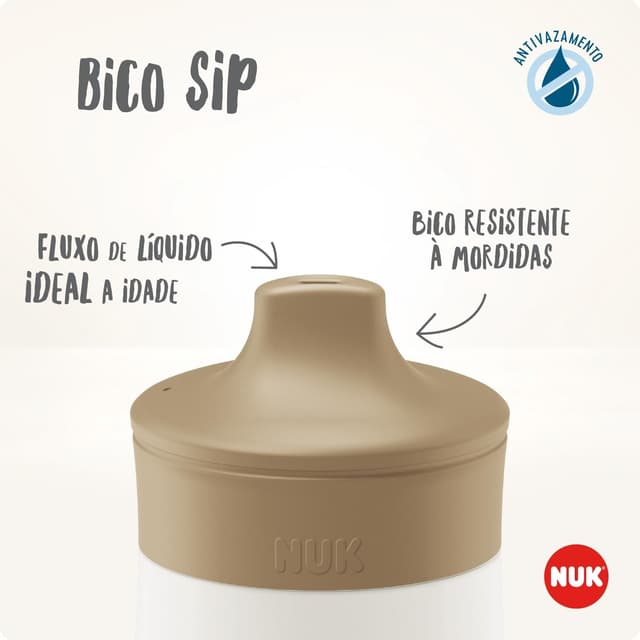 Detalle 2 de NUK Mini-Me Sip Tazza 9+ mesi 300 ml in acciaio inox con beccuccio antigoccia Lilac Deer
