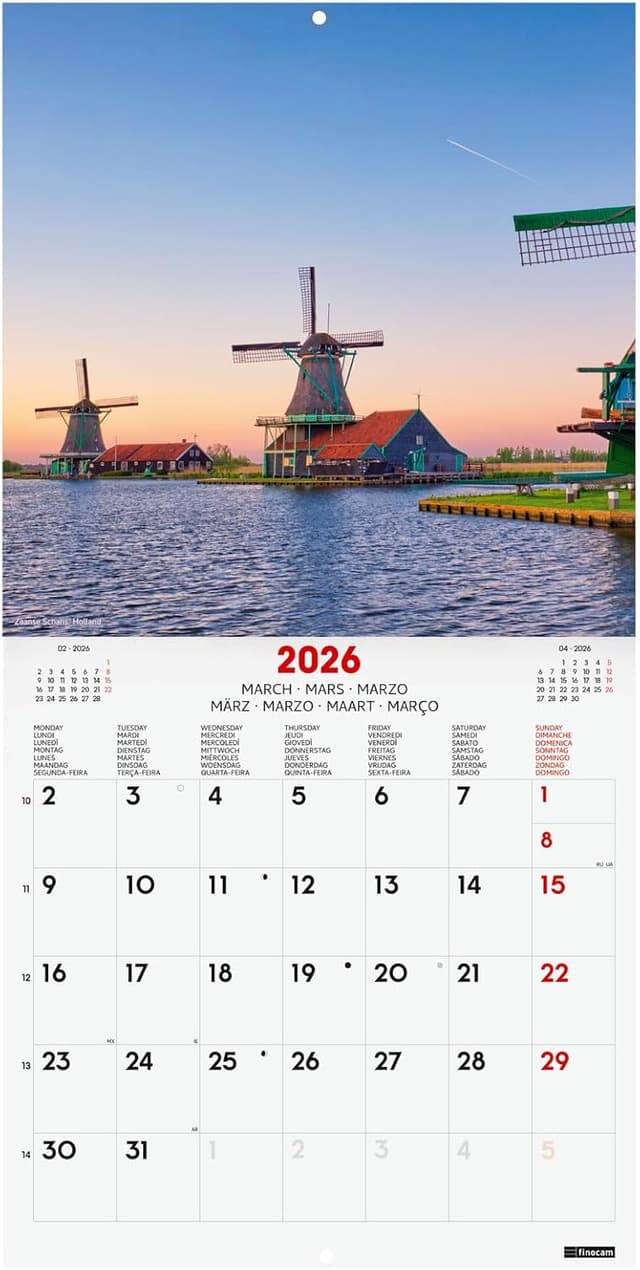 Detalle de Finocam Wall Calendar 2026 30x30 cm