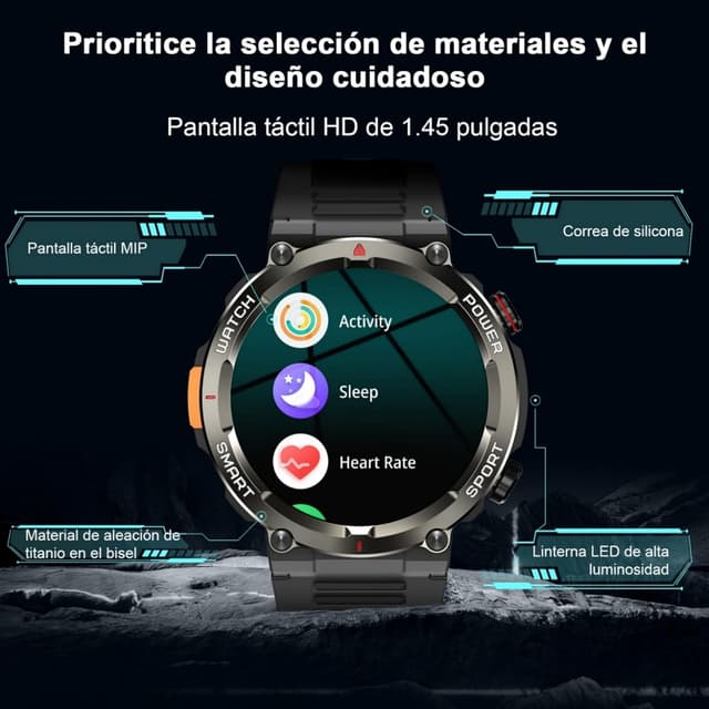 Detalle 2 de IOWODO Reloj Inteligente Hombre 1.45