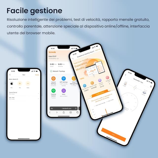 Detalle de Tenda MX21 Pro (2 Pack) Wi‑Fi 6E Tri‑Band AXE5700 mesh con supporto 6G e roaming continuo