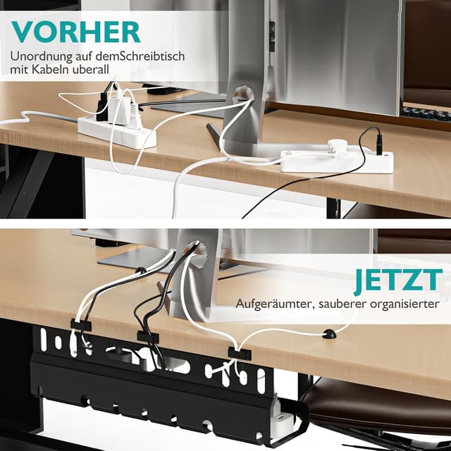 Detalle 2 de 2TLG Kabelkanal 43 cm Schreibtisch 🔌