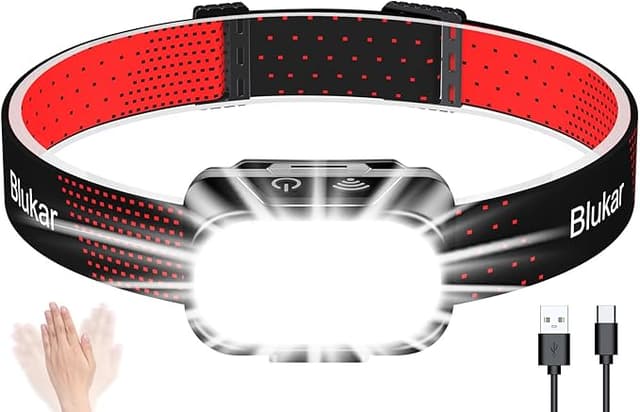 Detalle de Blukar Linterna Frontal Recargable LED – 10 Modos 🏕