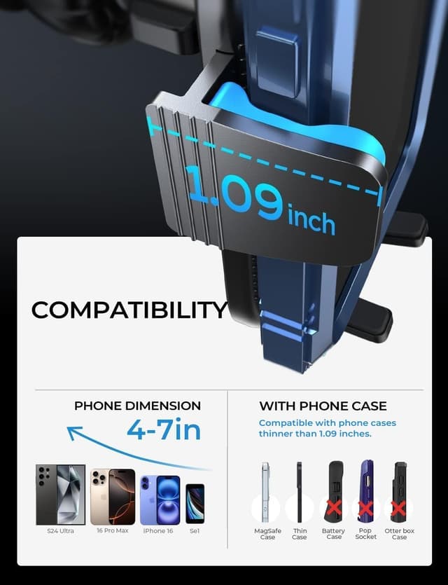 Detalle 2 de LISEN Car Phone Mount 360° for iPhone 17