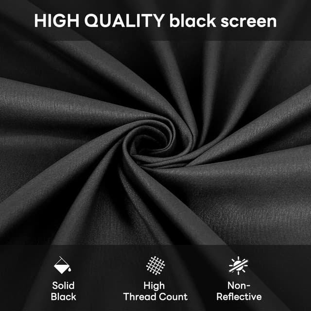 Detalle 2 de Heysliy Black Screen Backdrop 1.5x2m Photography Background