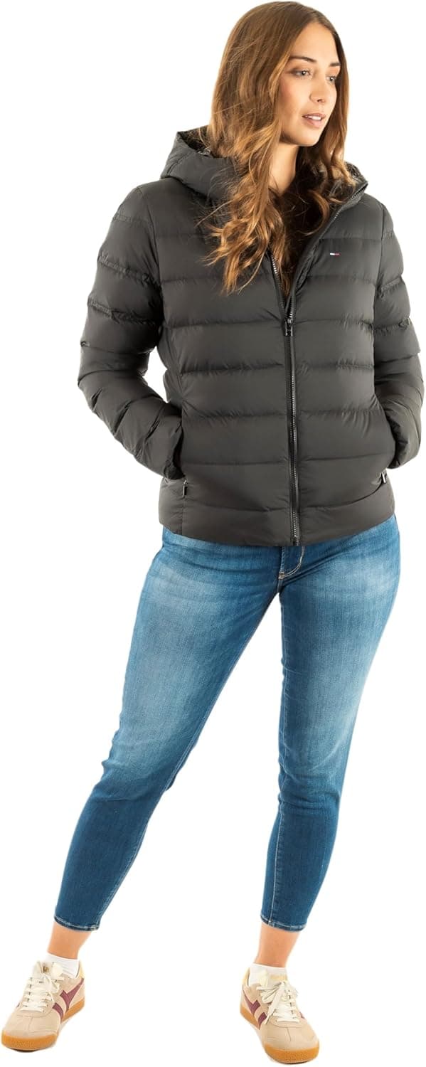 Detalle de Tommy Jeans Veste matelassée femme slim avec capuche – entre-saison