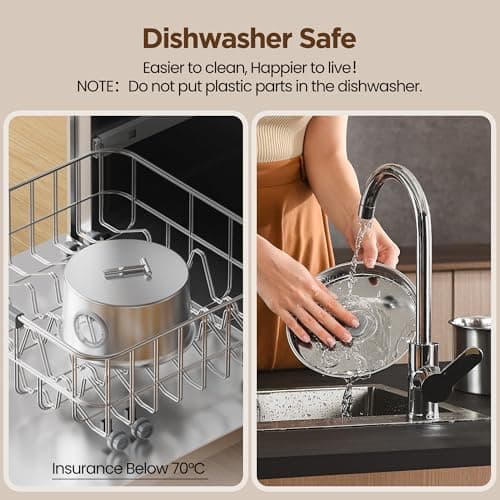 Thumbnail 6 de UMOCUOY fuente de agua para gatos de acero inoxidable 304 con cuenco dispensador automático y doble caño (2,6 L)