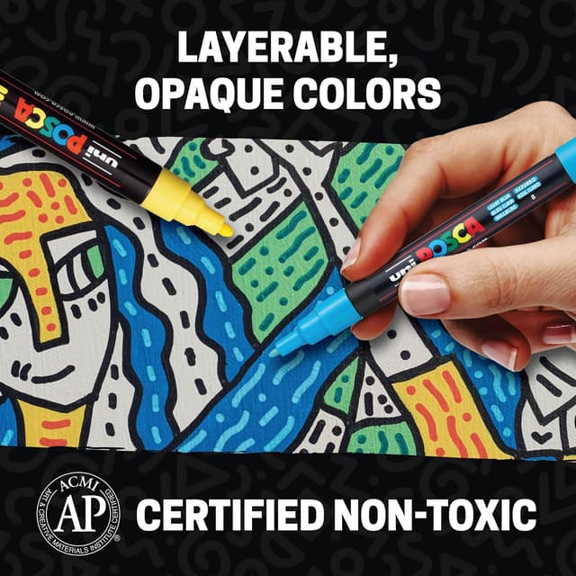 Thumbnail 5 de POSCA PC-5M 8-Color Paint Marker Set 8-pack 🎨