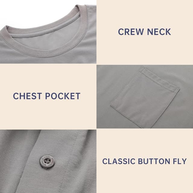 Detalle 2 de BAMBOO COOL Mens Pajama Set Lightweight S-3XL