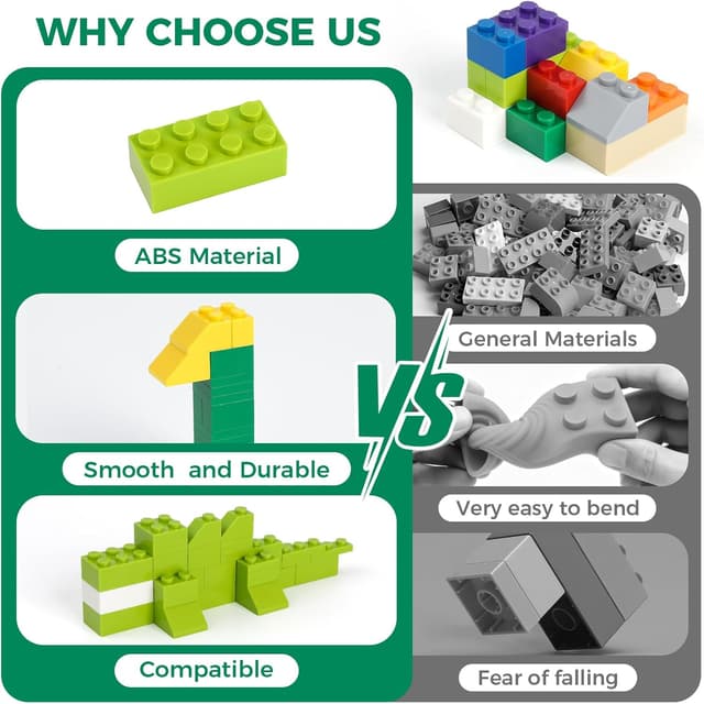 Thumbnail 5 de HUIZDQ 1000-piece building blocks set 6.3" base plates 🧱