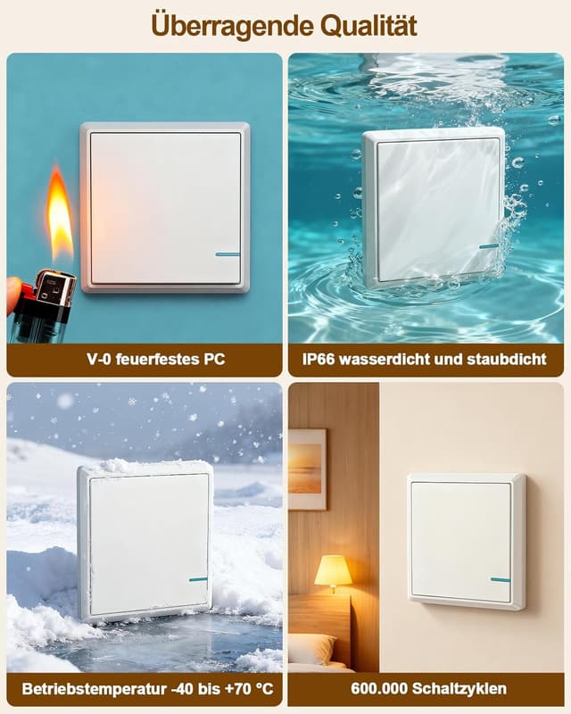 Thumbnail 5 de Thinkbee Lichtschalter Set 230V 500m