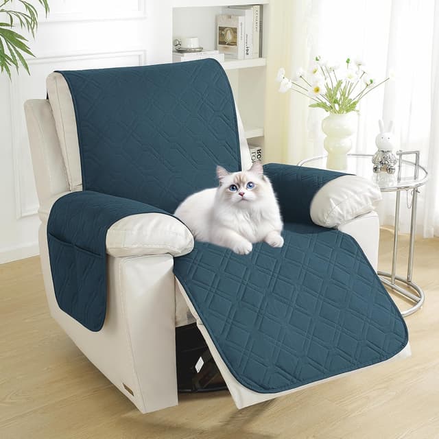 Thumbnail 1 de YSTELLAA Copripoltrona 1 posto impermeabile per relax reclinabile con braccioli, verde scuro