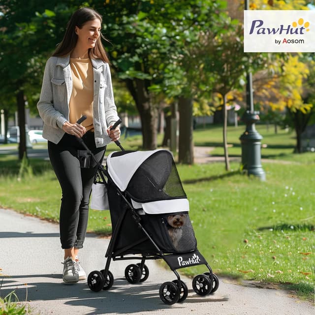 Detalle 2 de PawHut Poussette chien 4 roues légère 4 kg