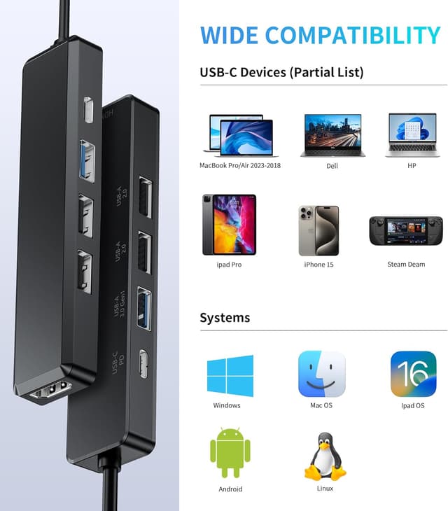 Thumbnail 3 de BHHB M80 Hub USB‑C 5 in 1 con HDMI 4K e PD 100W 🔌