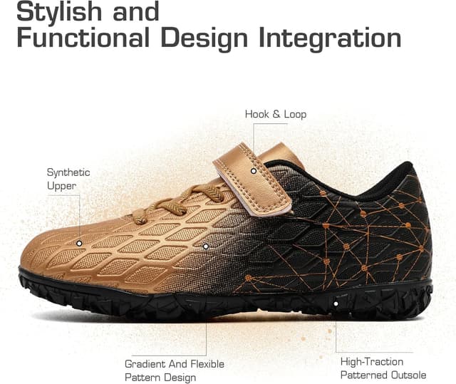 Detalle 2 de PiDaGlobal Kinder Fußballschuhe für Kunstrasen