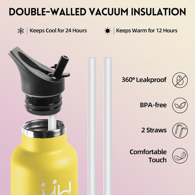 Thumbnail 2 de Motswedi Gourde Isotherme 1l avec paille et poignée 🥤