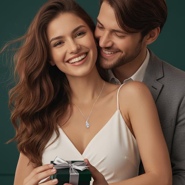 Detalle de LOUISA SECRET Infinity-Herz Kette für Damen mit Geburtsstein – 925 Sterling Silber