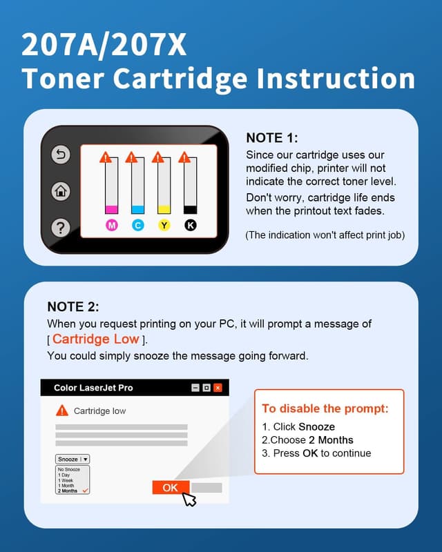 Detalle 2 de colorfly 207A Toner W2210A compatibile con HP 207A/207X nero con chip (1-Pack) per LaserJet Pro e MFP