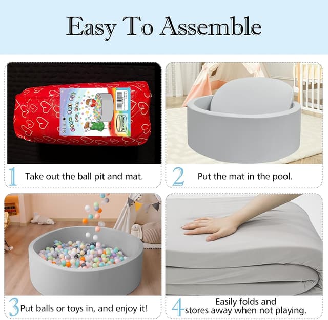 Detalle de SHJADE Foam Ball Pit 47.2 in Playpen