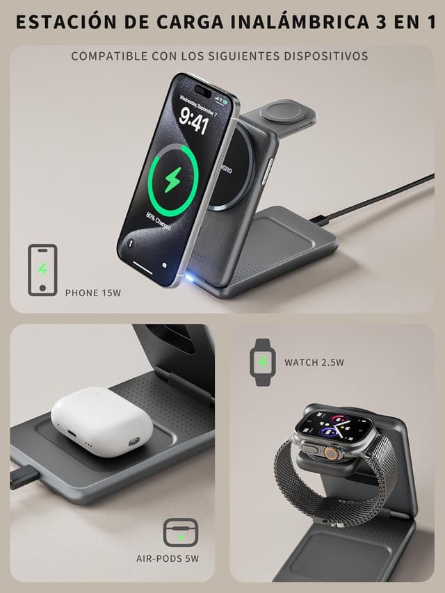 Thumbnail 6 de tigratigro Cargador inalámbrico 3 en 1 15 W