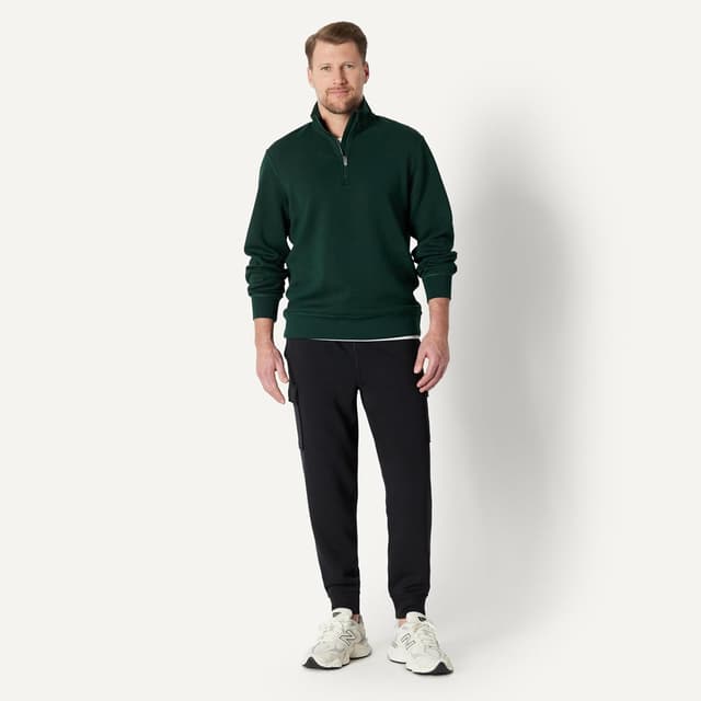 Detalle de Amazon Essentials Men’s Active Sweat Relaxed-Fit Quarter Zip Pullover Sweatshirt