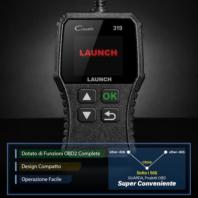 Detalle de LAUNCH CR319 OBD2 Scanner per diagnosi auto: lettore codici errore OBDII universale