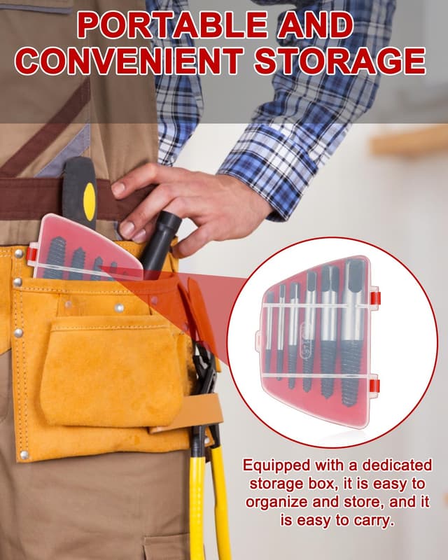 Detalle 1 de Damaged screw extractor set, 6 piece carbon steel